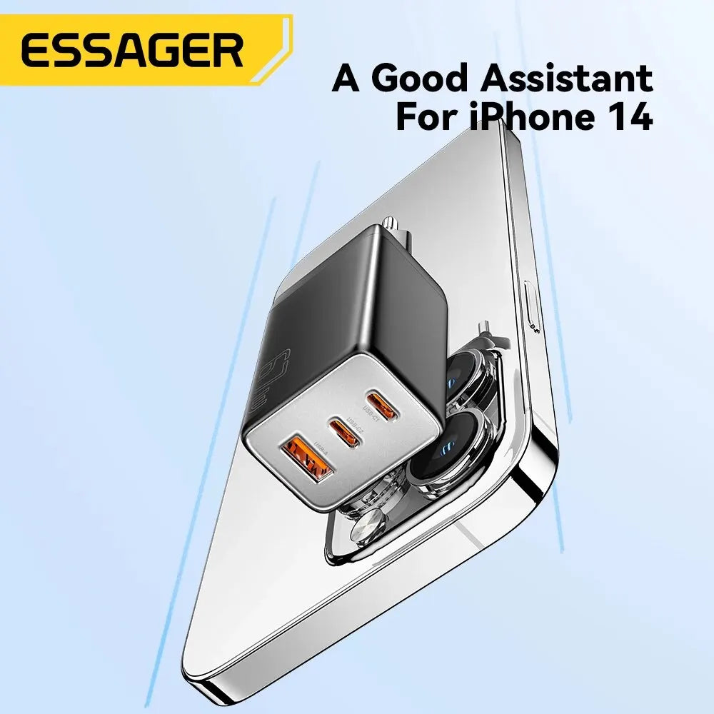 Essager 67W GaN USB Type C Charger For Laptop 45W 25W PD QC 