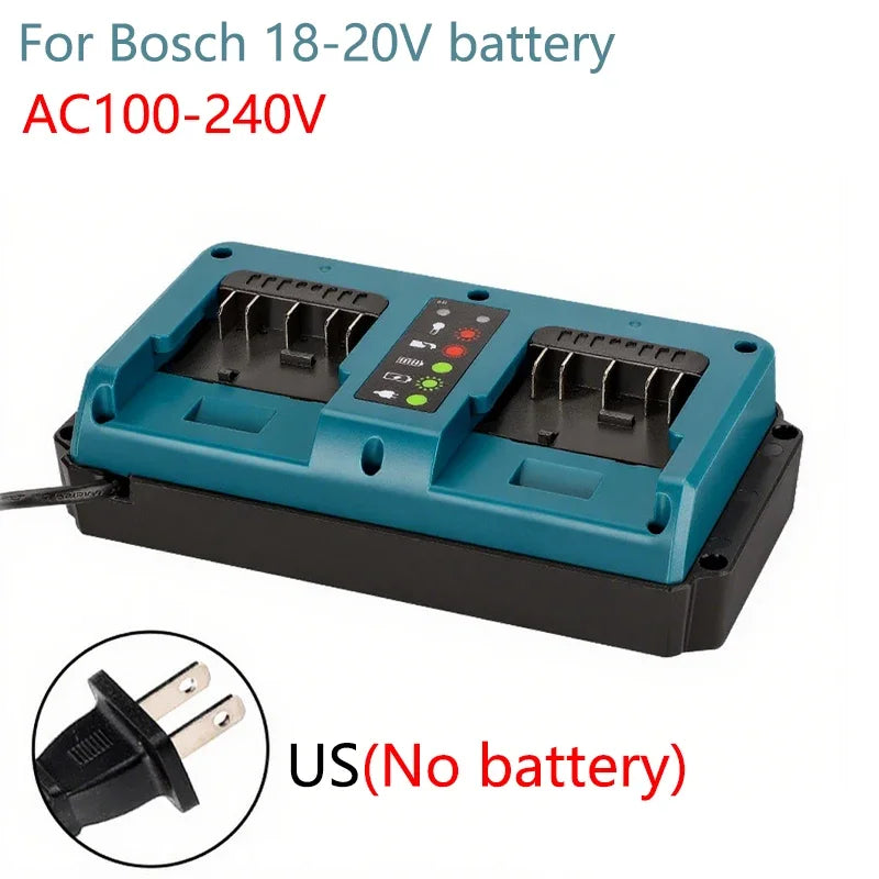For Bosch Dual-Port Replacement Charger For Bosch 18V 20V Li-ion Battery Fast Charger EU/US/UK/AU/Plug Charging Tool