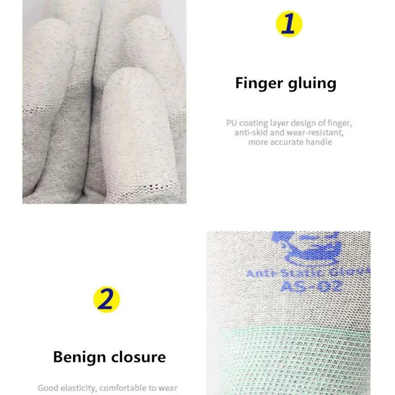 MECHANIC AS02 Anti-static Carbon Fiber Gloves PU Coating Lay