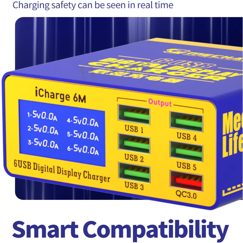 MECHANIC iCharge 6M USB 6-port charger fast charge smart dig