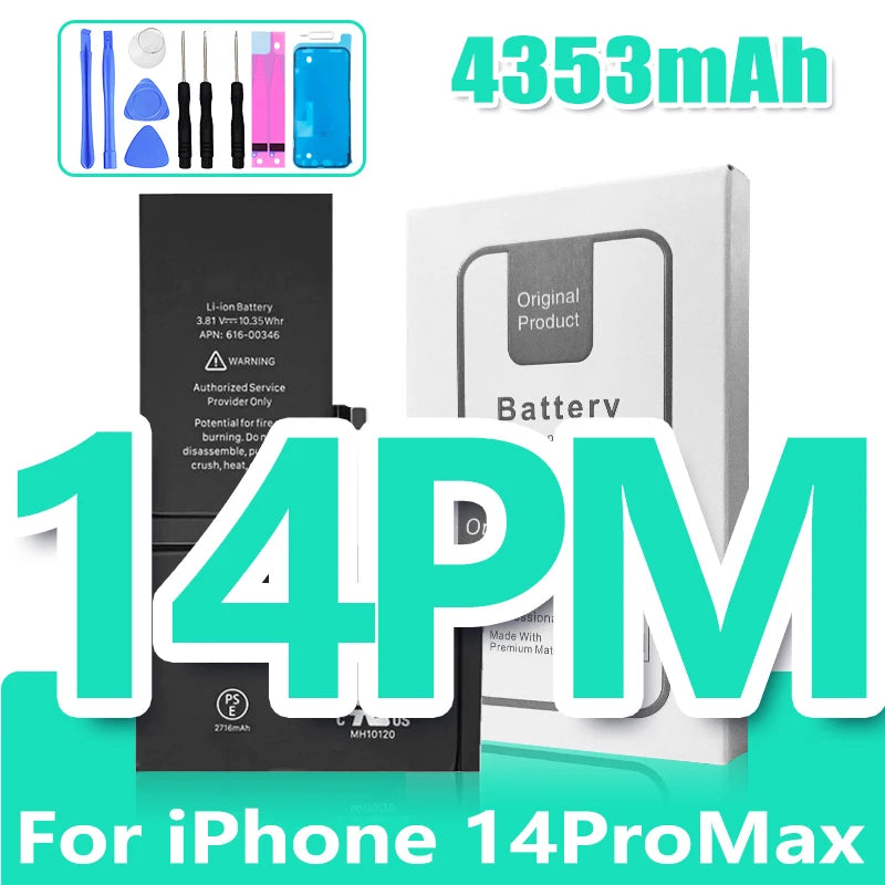 0 Cycle Replacement Battery for iPhone 11 12 13 14 Pro Max Mini High Capacity Phone for Apple iPhone with Free Repair Tools Set
