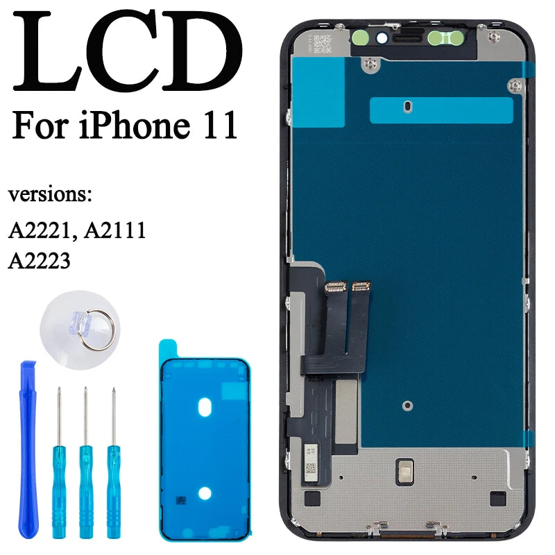 100% Tested Lcd For iPhone 11 Display 3D Touch Screen Replacement with Metal Frame Full FHD Durable Easy to Install Factory Lcd