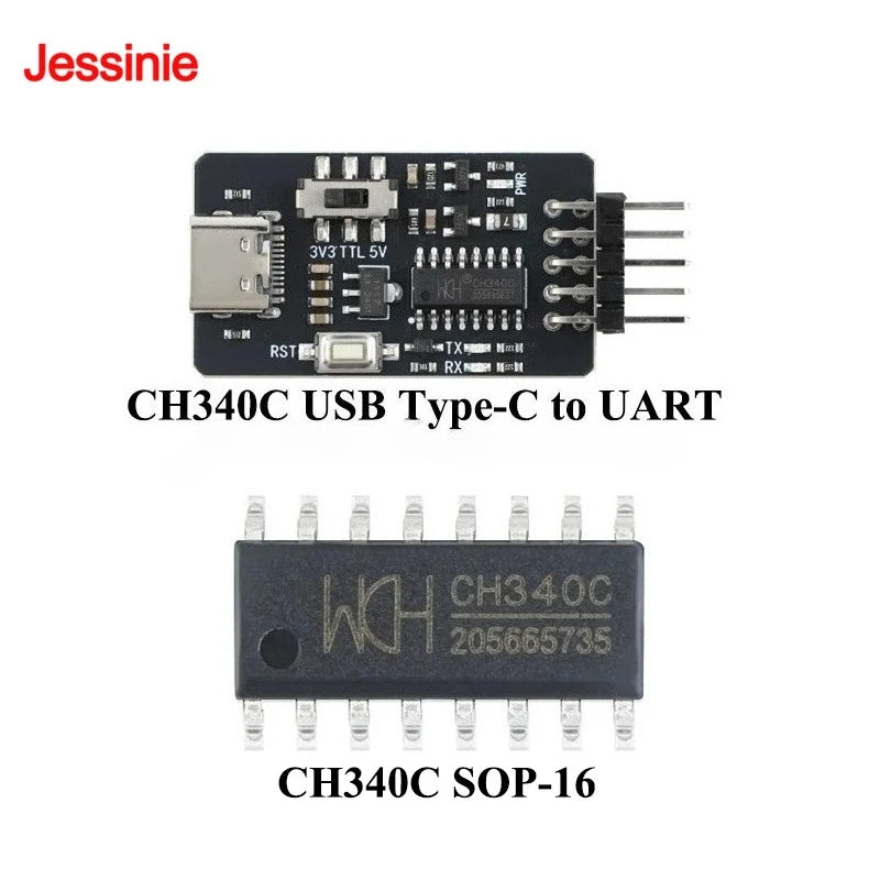 5PCS/1PC CH340C USB Type-C to UART Serial Port Board STC ISP
