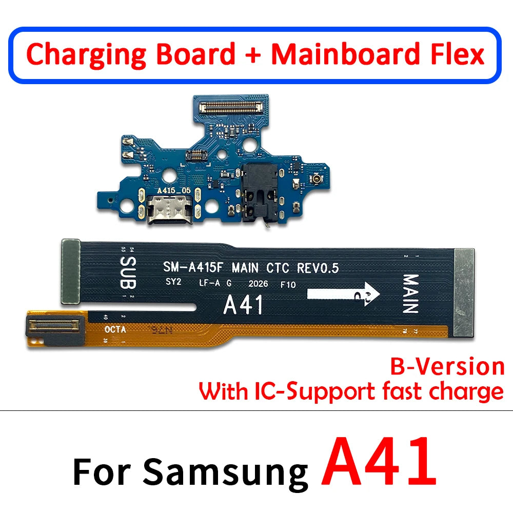 For Samsung A21S A31 A41 A51 A70 A71 USB Charging Port Mic Microphone Connector Main Motherboard LCD Flex Cable Replacement