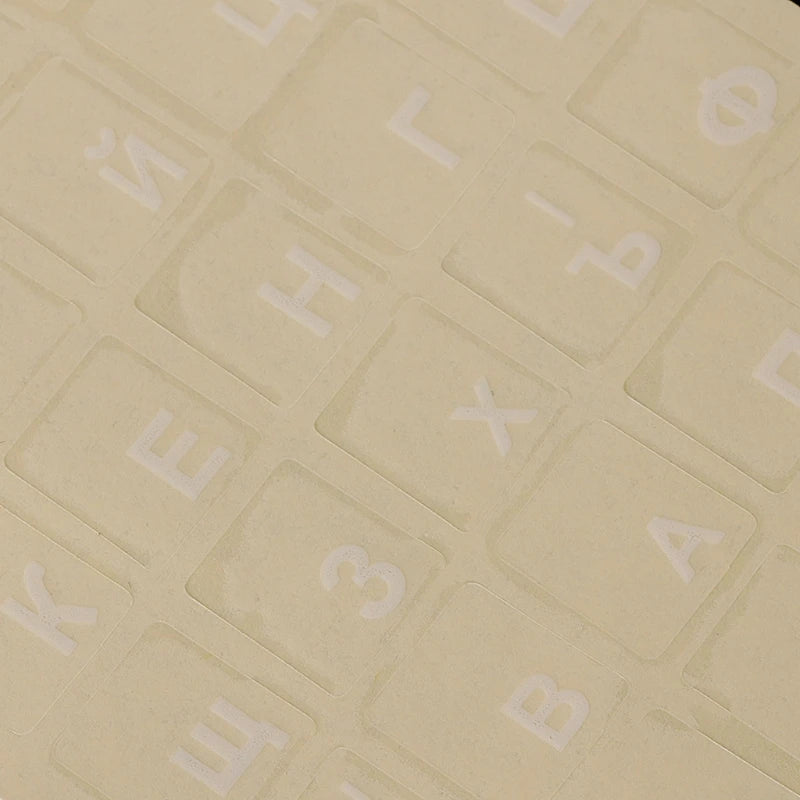 Russian Transparent Keyboard Stickers Universal White Letter