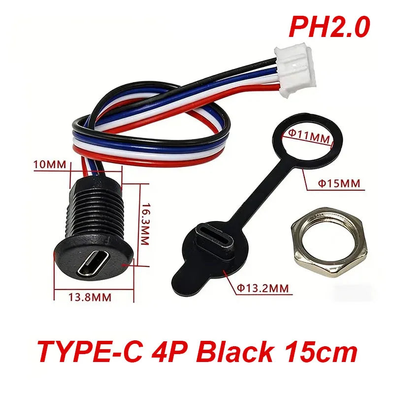 1/5PC 2/4/5Pin USB Type C Connector Type-C Female Socket Wit