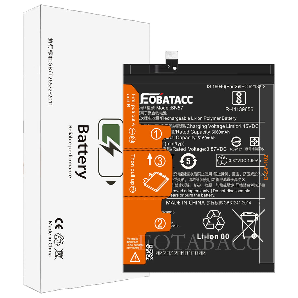 EOTABACC 100% Original Xiao mi BN57 6160mAh Phone Battery Fo