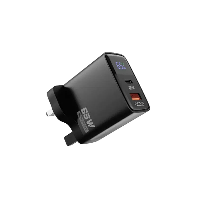 New 65W Fast Charger PD QC3.0 USB Type C 2Port Wall Cell Phone Charger With Digital Display Adapter For iPhone Samsung Huawei