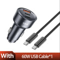 Toocki 65W USB C Car Charger 3 Ports Type C Fast Charge PPS PD3.0 QC Car Phone Charger For iPhone 16 Xiaomi Huawei Samsung