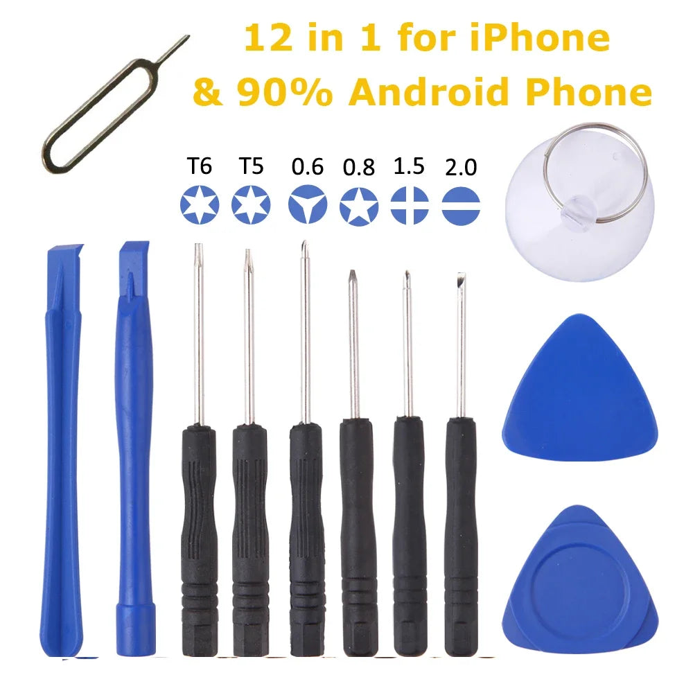 Professional 26 in 1 Cell Phone Repair Tool Kits Screwdrivers with Screen Opening Pry Bar Suction Cup for iPhone Samsung Xiaomi