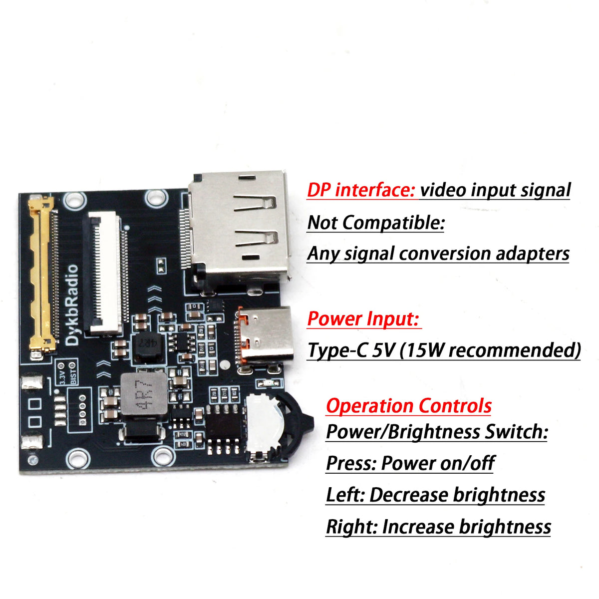 2K 4K 30pin 40pin EDP Driver Board 2K 4K Video DP TO EDP Sig