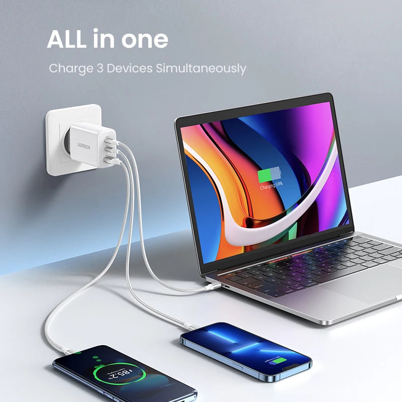 UGREEN 65W PD Charger Quick Charge 4.0 3.0 Type C PD USB Cha