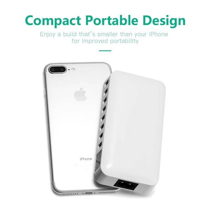 Multi 8 Port USB Fast Charger Desktop Phone Carregador LCD D