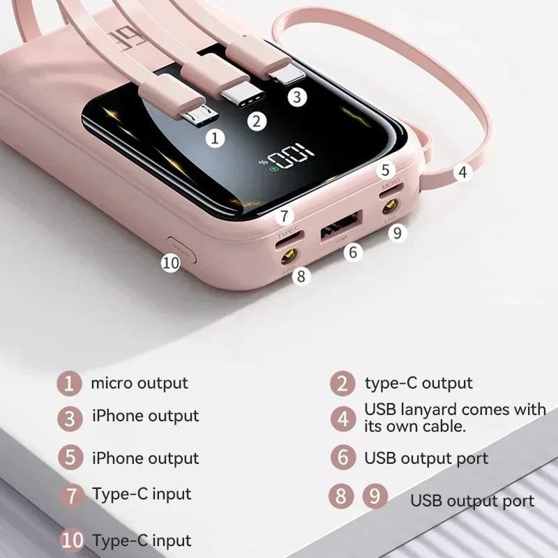 30000mAh large capacity 66W super fast charging PD22.5W port