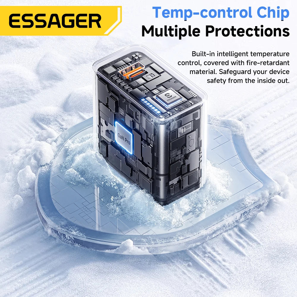 ESSAGER 65W GaN Charger PD3.0 PPS QC4.0 Fully Compatible for