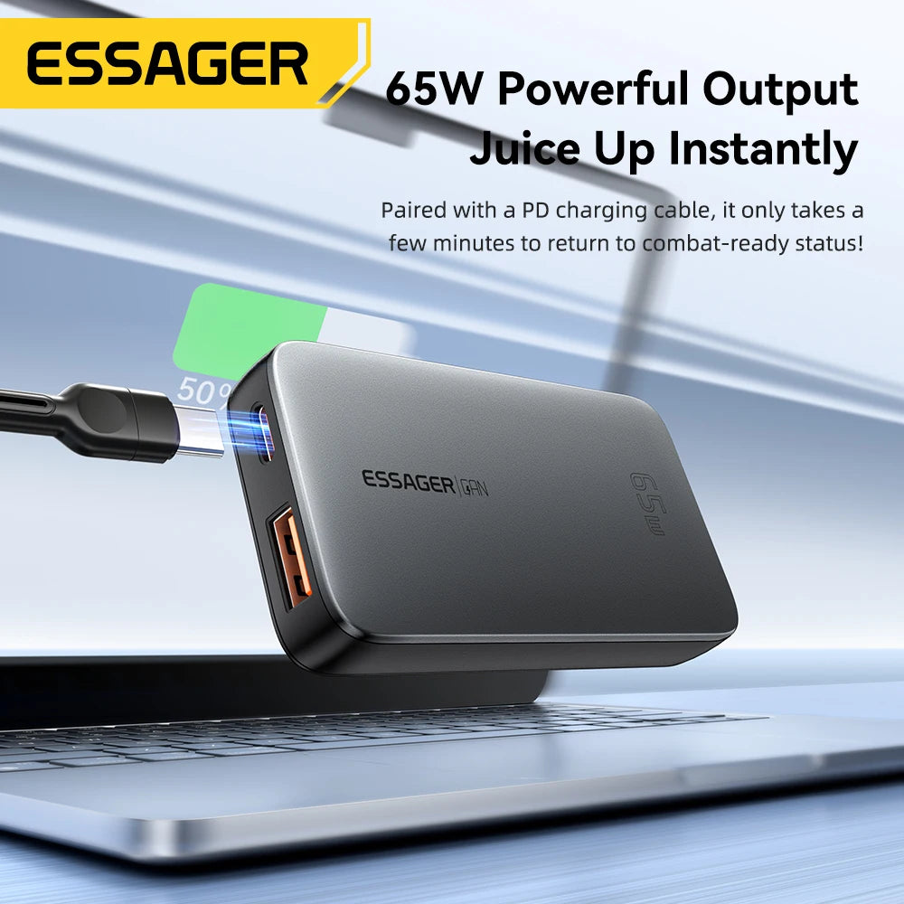 Essager Ultra Thin 65W GaN Travel Charger Quick Charge 4.0 P