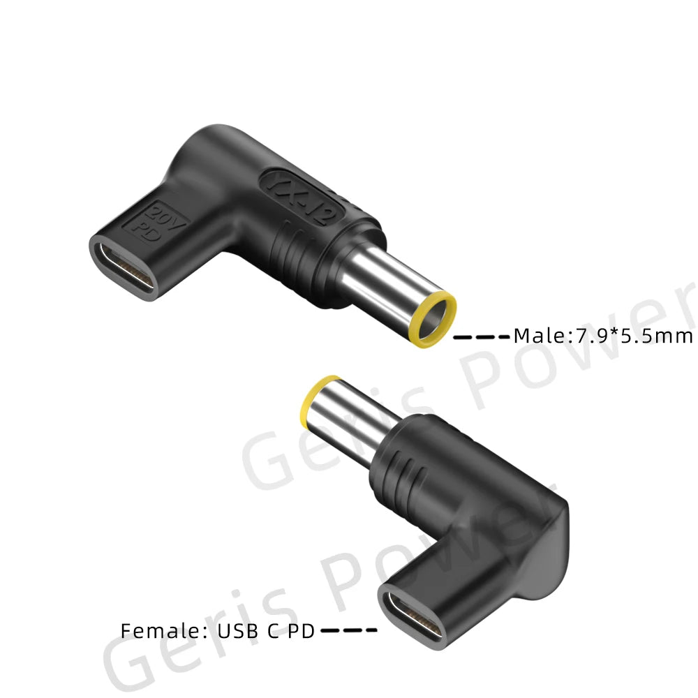 65W 90W 100W USB Type C PD to DC 4.5x3.0 7.4x5.0 4.0x1.35 5.5x2.5 5.5x1.7 3.0x1.1mm Laptop Charger Converter for Lenovo Asus Hp