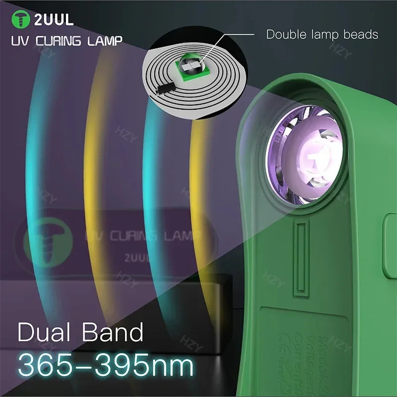 2UUL SC08 365-395nm Dual Band Mini UV Curing Lamp for Mobile