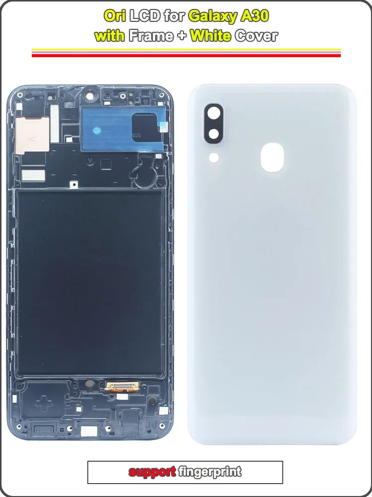 AMOLED LCD for Samsung Galaxy A30 LCD Display Touch Screen Digitizer Assembly for Samsung A30 A305F A305G Phone LCD with Frame