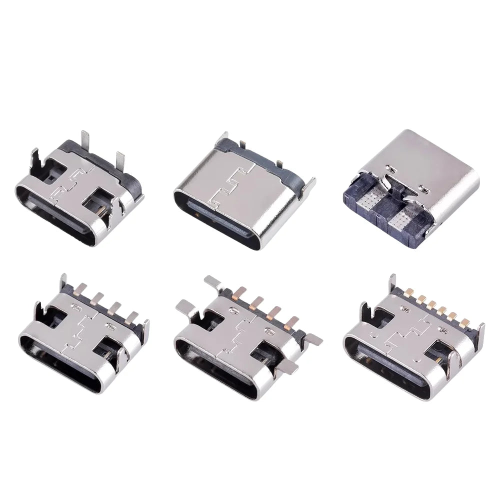 USB Connector Type C Female Charging Port Jack 2/4/6/16 Pin 