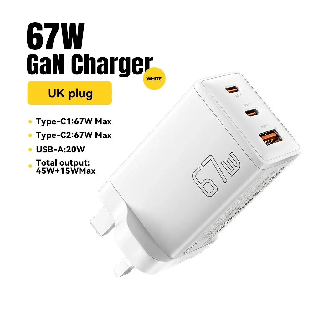 Essager 67W GaN USB Type C Charger For Laptop 45W 25W PD QC 3.0 Fast Charge For Macbook Xiaomi Samsung Iphone14 13 Phone Chagers