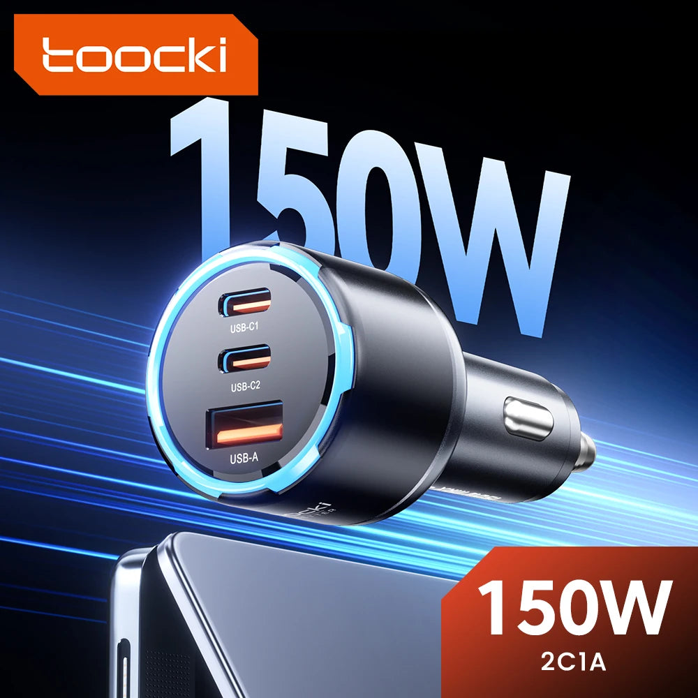 Toocki 150W Car Charger PD 65W PPS SFC2.0 45W for iPhone 17 