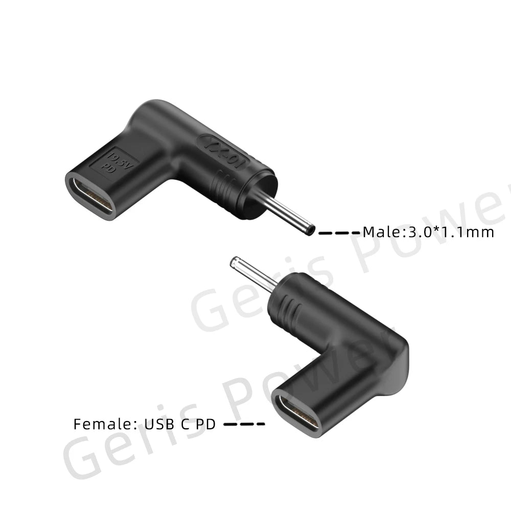 65W 90W 100W USB Type C PD to DC 4.5x3.0 7.4x5.0 4.0x1.35 5.5x2.5 5.5x1.7 3.0x1.1mm Laptop Charger Converter for Lenovo Asus Hp