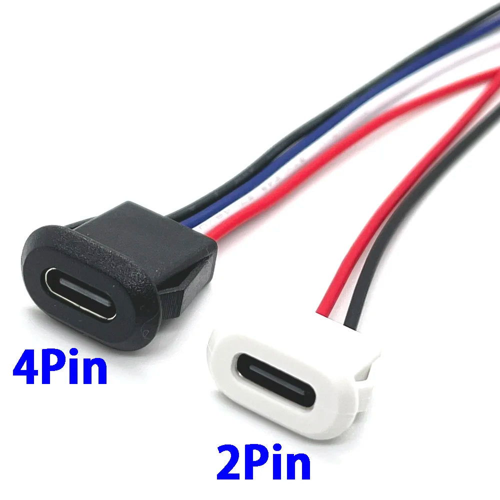 4 Pin Press Type USB Connector Type-C Waterproof with PH 2.0