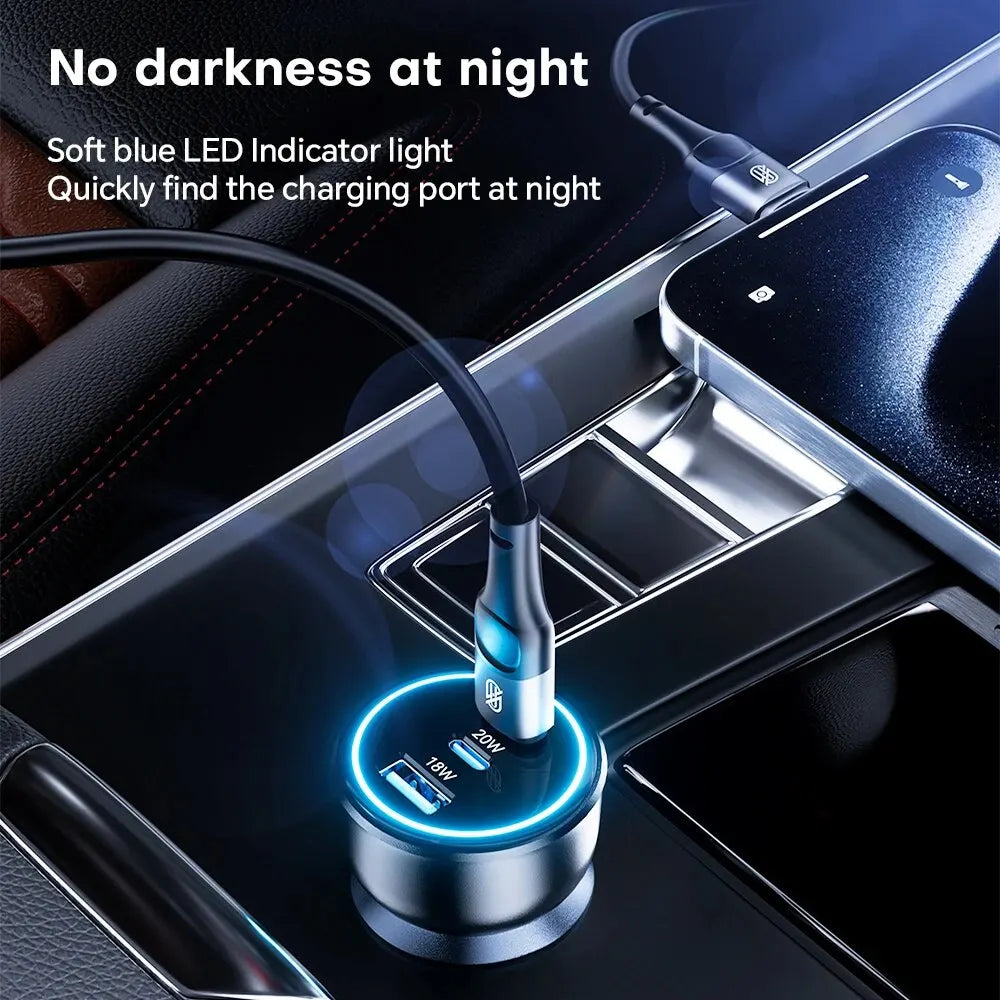 ASOMETECH 138W Car Charger USB Type C GaN Charger 100W 65W 4