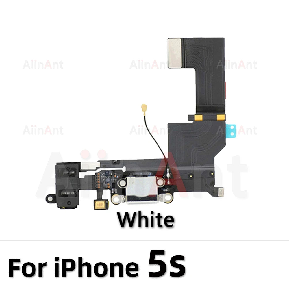 AiinAnt Dock USB Mic Board Charger Connector Fast Charging Port Flex Cable For iPhone 5s 6 6s Plus SE 2 3 2020 2022 Phone Parts