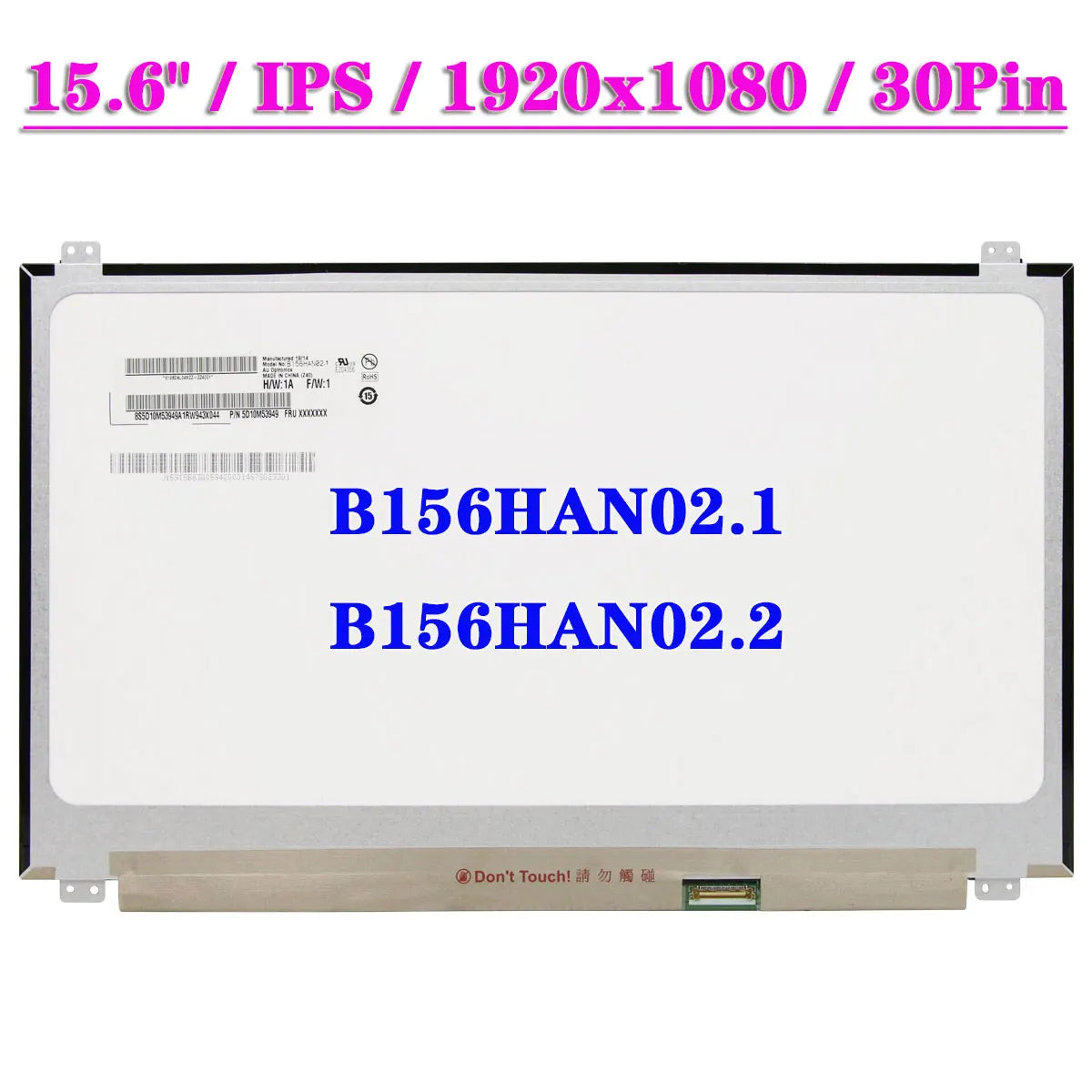 B156HAN02.1 Fit B156HAN02.2 Laptop LCD Screen 15.6 Inch 1920