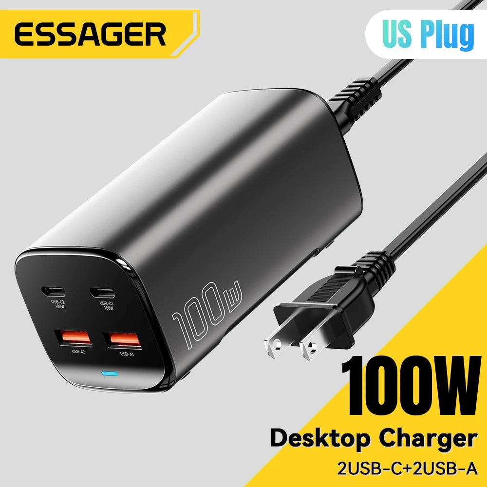 Essager 100W GaN Charger Desktop Laptop Fast Charger 65W 4 i
