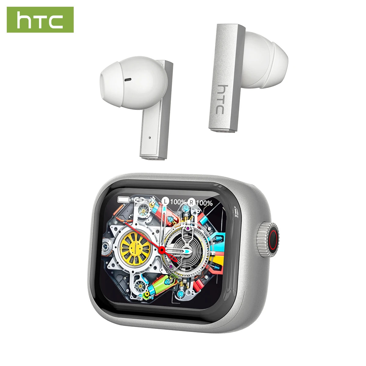 Headphones Bluetooth 5.2 TWS HTC Wireless Earphones Sports Earbuds With Microphone Full HD LCD Display Control Music Headset