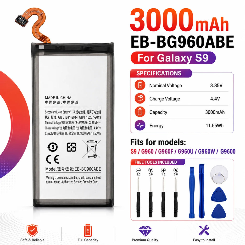 Replacement Phone Battery EB-BG960ABE EBBG960ABE 3000mAh for