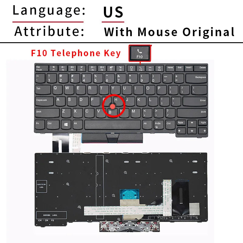 Replacement US/English Backlit Laptop Keyboard For Lenovo Thinkpad T14 T14S Gen1 Gen2 Gen3 Gen4 Gen5 Gen6 Layout