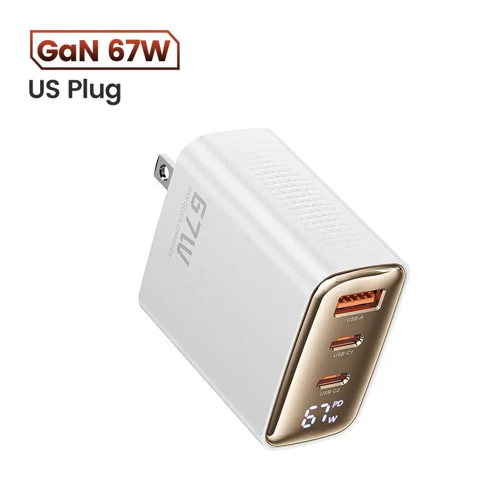 Toocki 67W GaN USB Type C Charger Digital Display 65W 45W PPS PD QC4.0 Quick Charge For Macbook Laptop IPAD Tablet iPhone 15 14