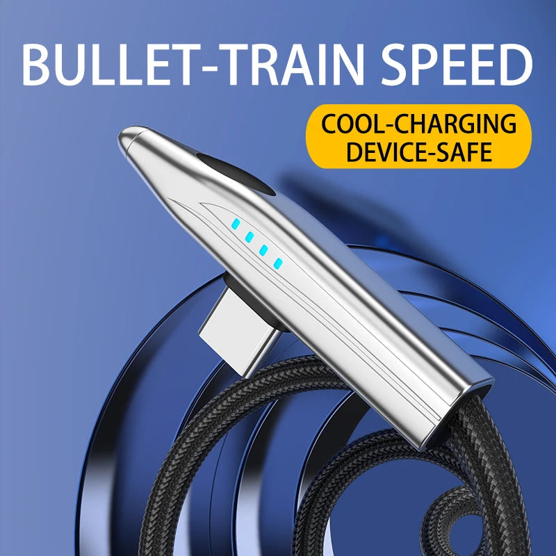 NNBILI 240W LED Display Charging Type C Cable 90 Degree Elbo