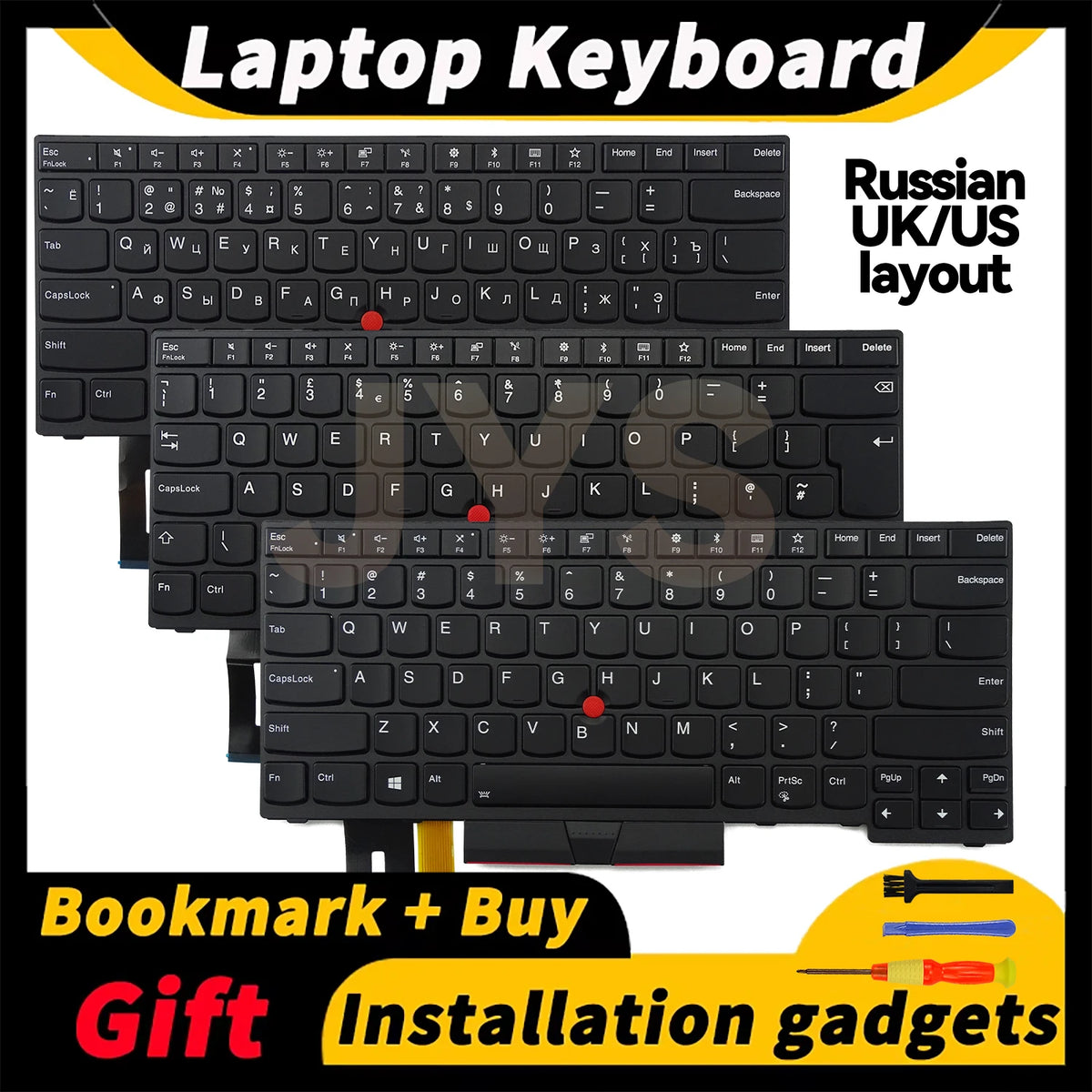 Laptop Replacement Keyboard for Lenovo ThinkPad E480 E490 L3