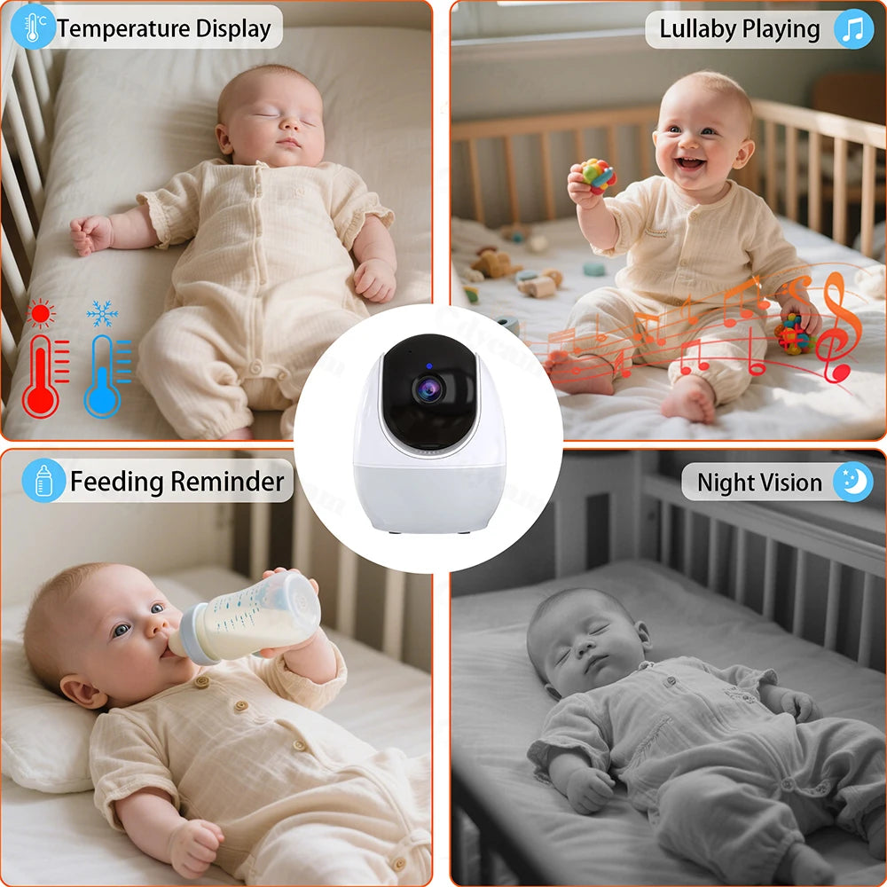 1080P HD WiFi Baby Monitor Phone APP Remote View 4.3 Nanny N