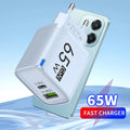 65W GaN Fast Charge Charger USB Type C Phone Power Adapter F