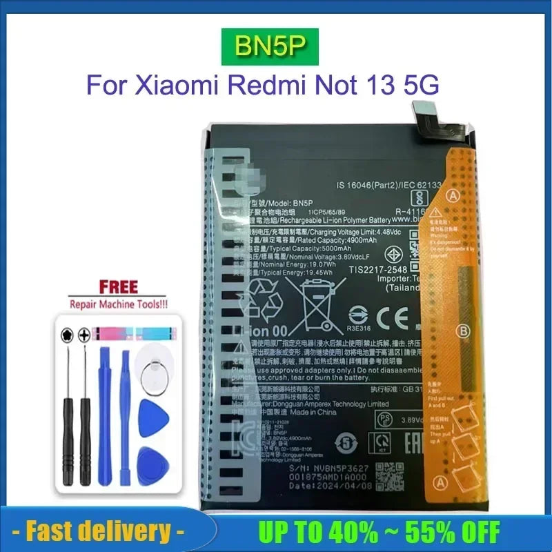 BN5P BM5V BM5U Mobile Phone Backup Battery For Xiaomi Redmi 