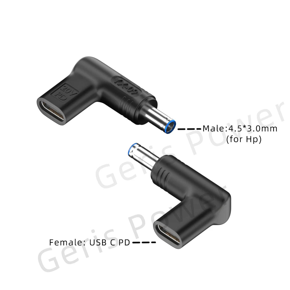 65W 90W 100W USB Type C PD to DC 4.5x3.0 7.4x5.0 4.0x1.35 5.5x2.5 5.5x1.7 3.0x1.1mm Laptop Charger Converter for Lenovo Asus Hp