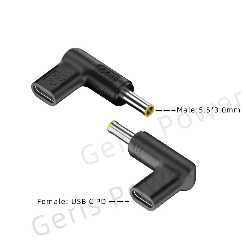 65W 90W 100W USB Type C PD to DC 4.5x3.0 7.4x5.0 4.0x1.35 5.5x2.5 5.5x1.7 3.0x1.1mm Laptop Charger Converter for Lenovo Asus Hp