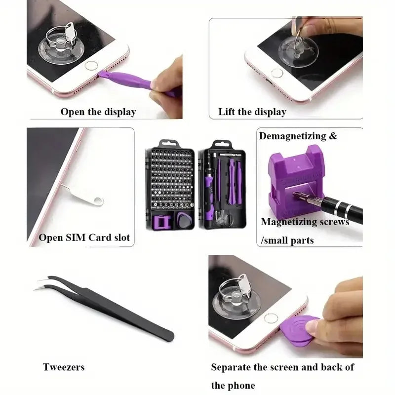 115Pcs Precision Screwdriver Set Mini Repair Tool Kit Torx T