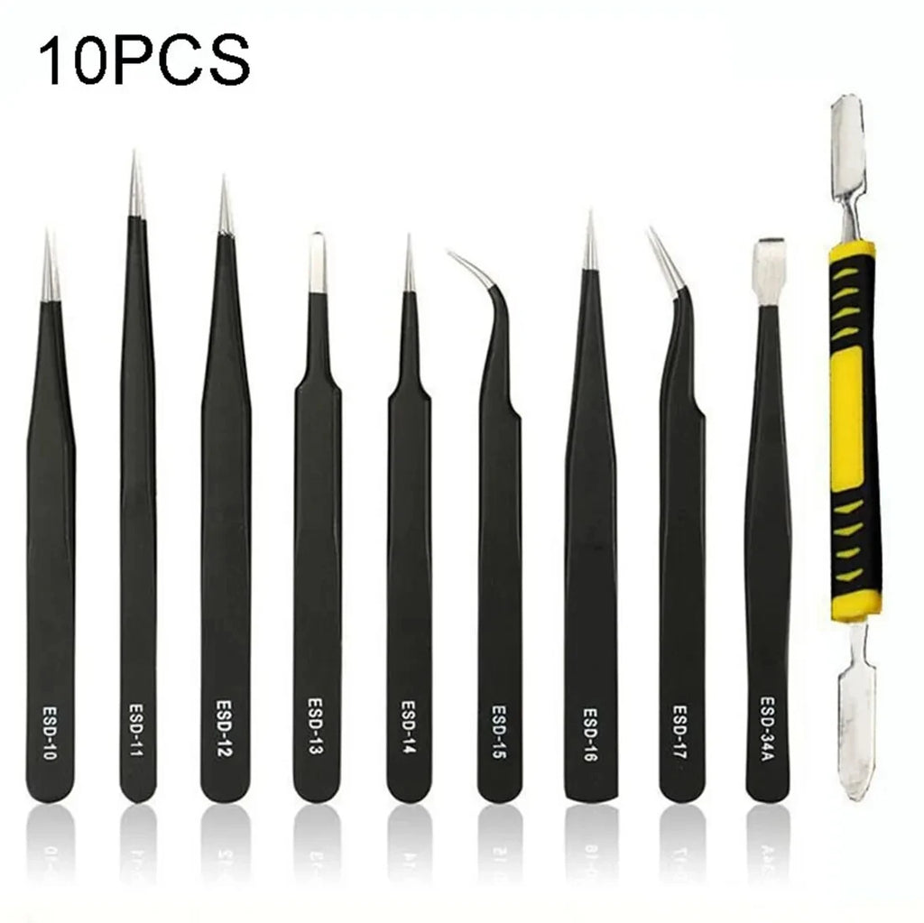 Stainless Steel Precision Antistatic Electrostatic Tweezers 