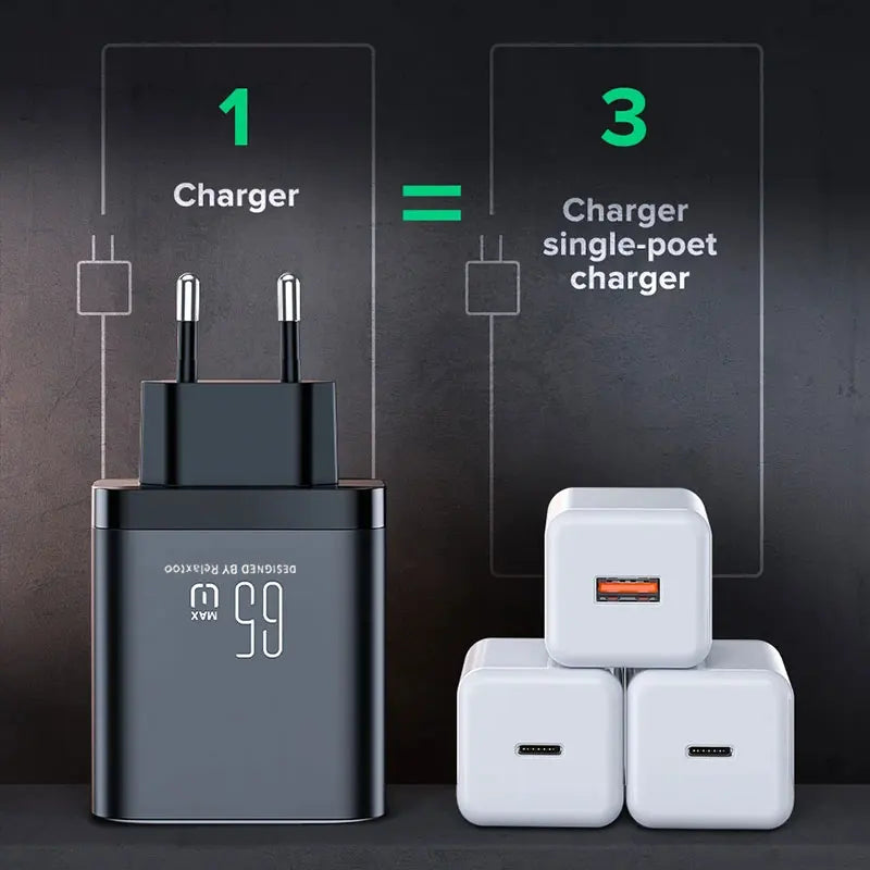 65w USB Type-C Charger PD Fast Charger Quick Charger PD 45W 