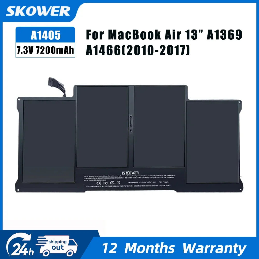SKOWER 7.2V 55Wh A1405 Laptop Battery For Apple Macbook Air 
