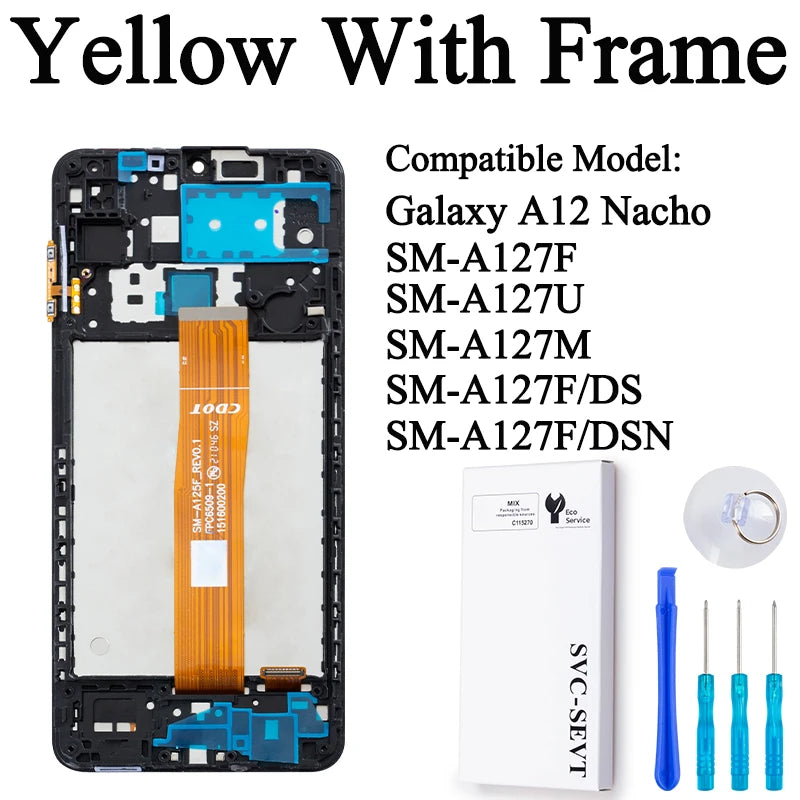 SM-A127F A127M A127U Premium Lcd For Samsung Galaxy A12 Nacho Display Touch Screen Digitizer Panel Assembly for Sasmung A127