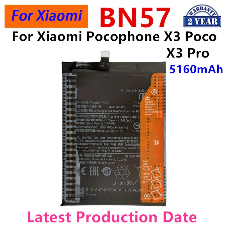 Brand New BN57 5160mAh Battery For Xiaomi Pocophone X3 Poco 