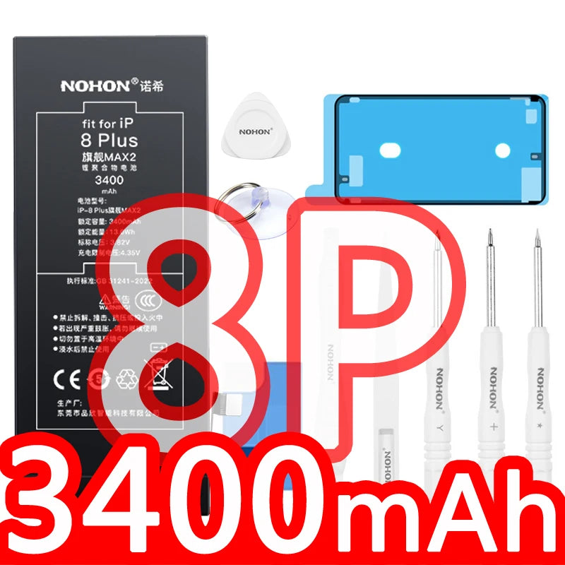 NOHON Phone Battery for iPhone 15 14Pro 13Pro MAX 12 11 X XR XS 8 7Plus 6s SE SE2 SE3 Replacement Lithium Bateria with Tools